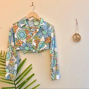 Handmade Retro Floral Crop Top
